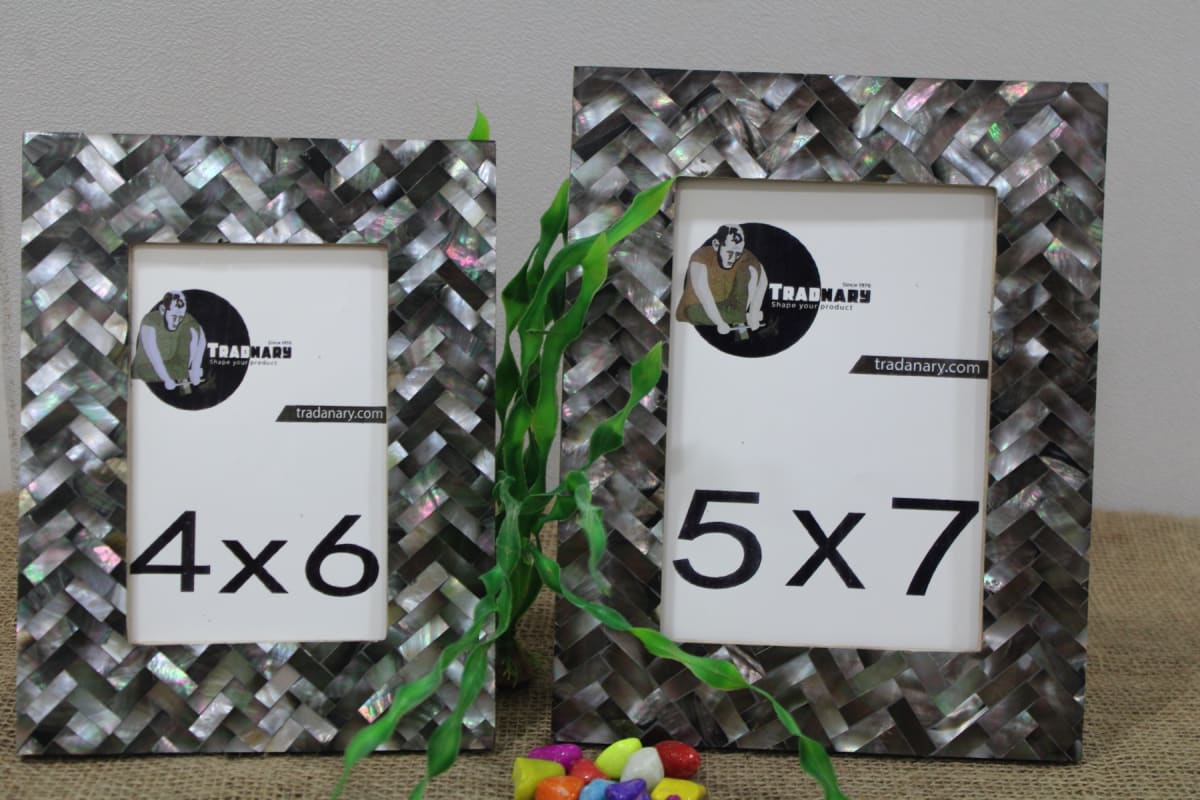 Zigzag MOP Photo Frame — Mother Of Pearl