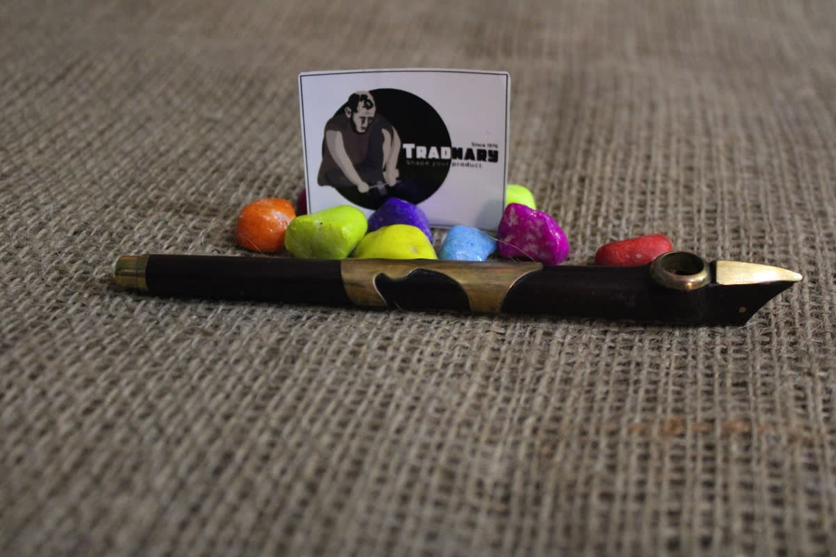 Customized Dokha Pipe — Wood And Brass Smoking Pipe