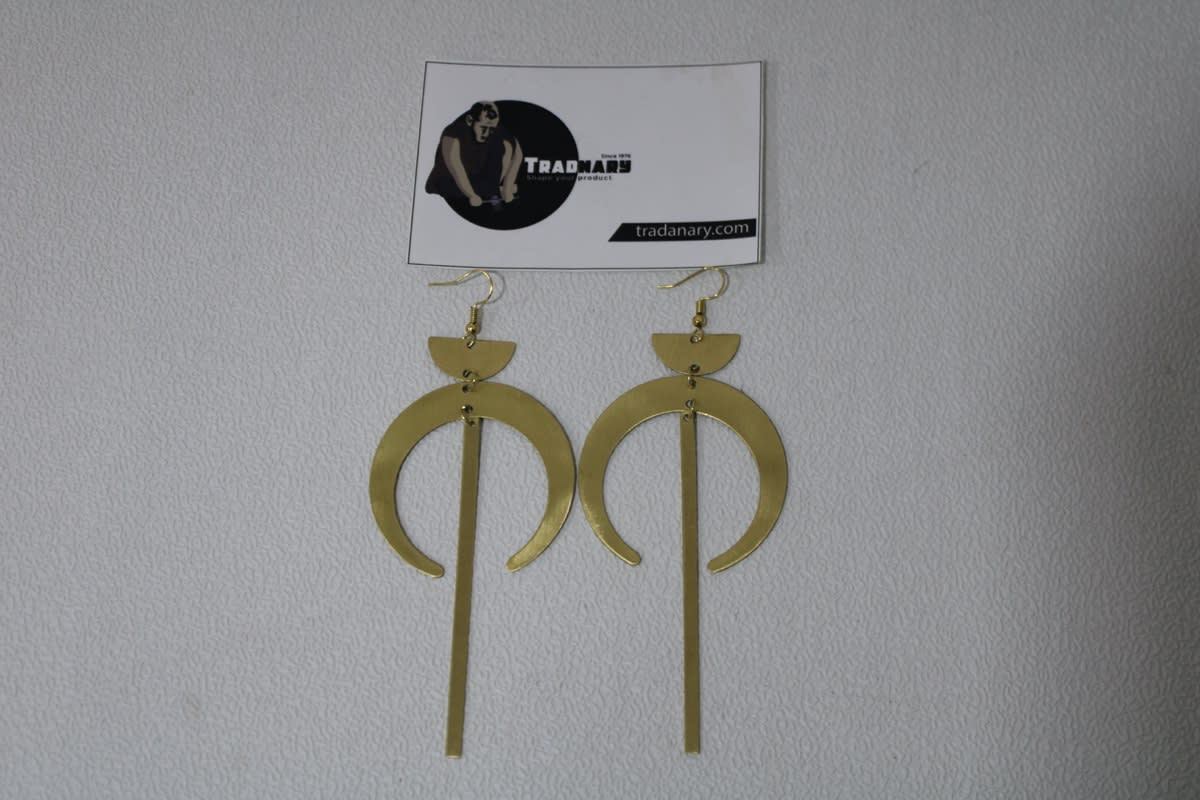 Moon Shape Brass Earrings — undefined