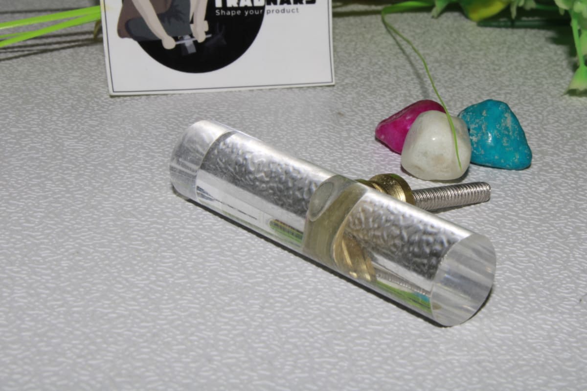 Cylinder White Resin Knob — Resin