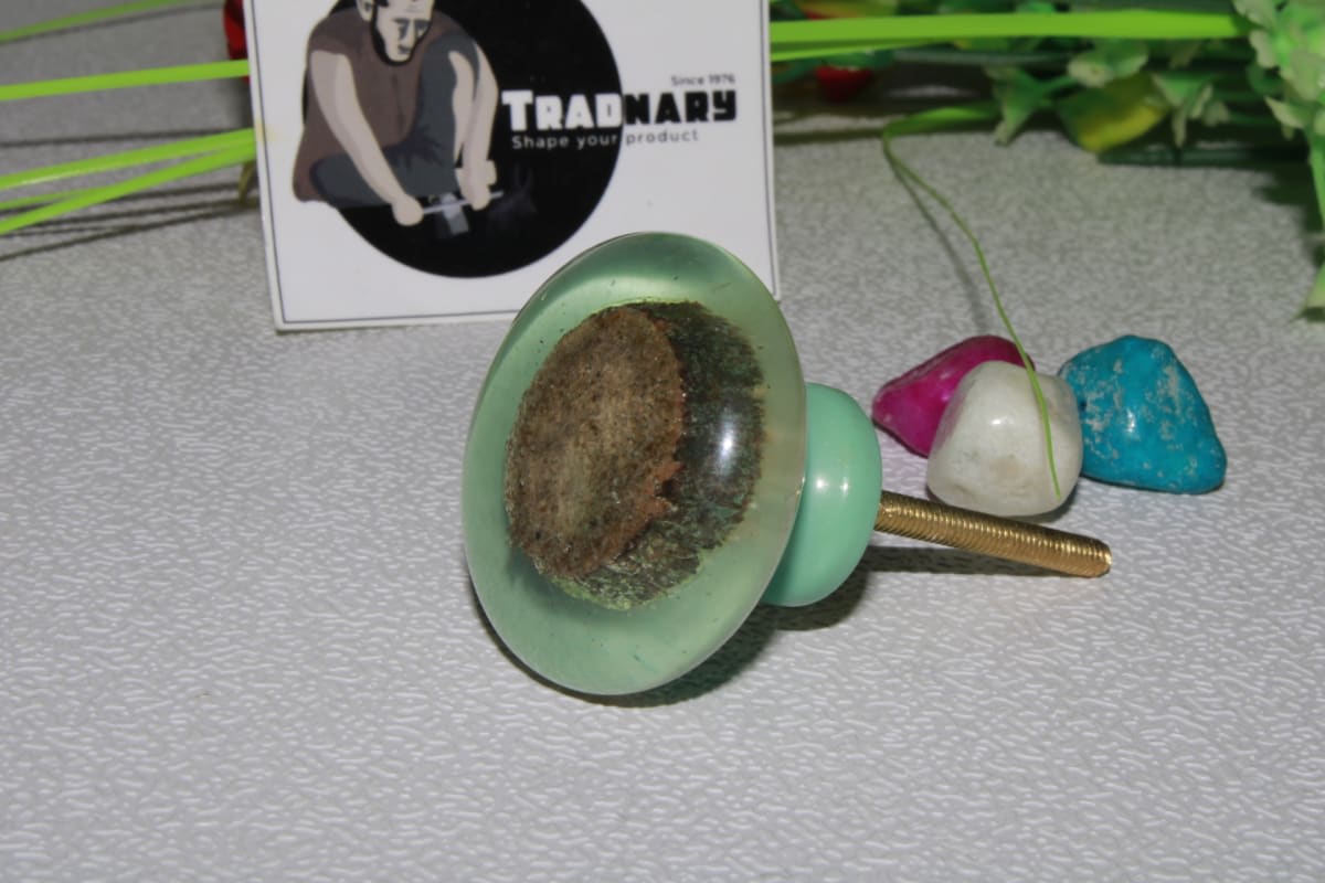 Round Knob with Wood Slice — Resin & Wood