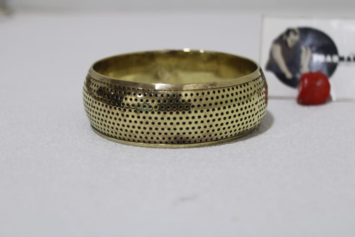 Brass Bangle In Fine hole Design — Brass