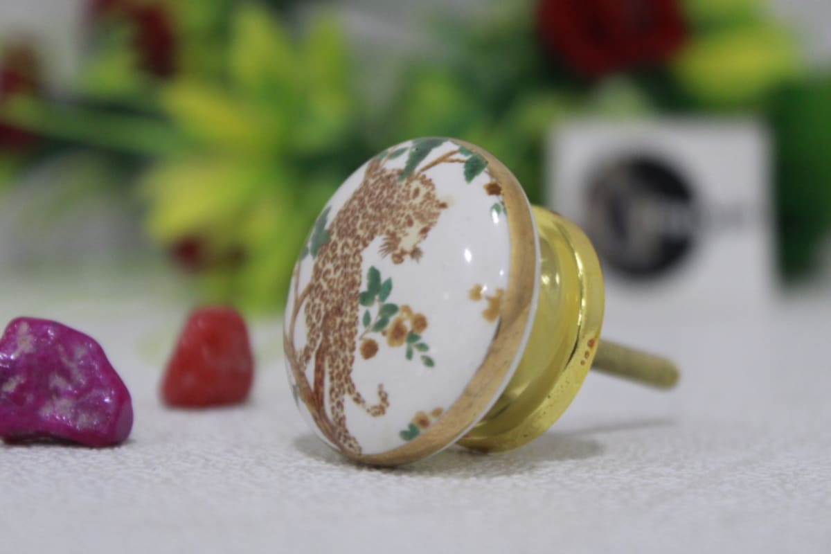 Printed Tiger Ceramic Knob — Ceramic 