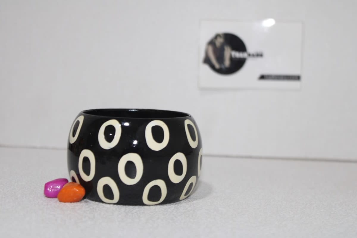 Black Colored Bangle in Circle Design — Wood