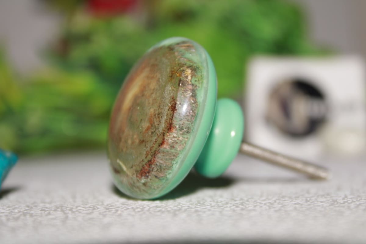 Sky Blue Resin & Wood Design Knob — RESIN & WOOD
