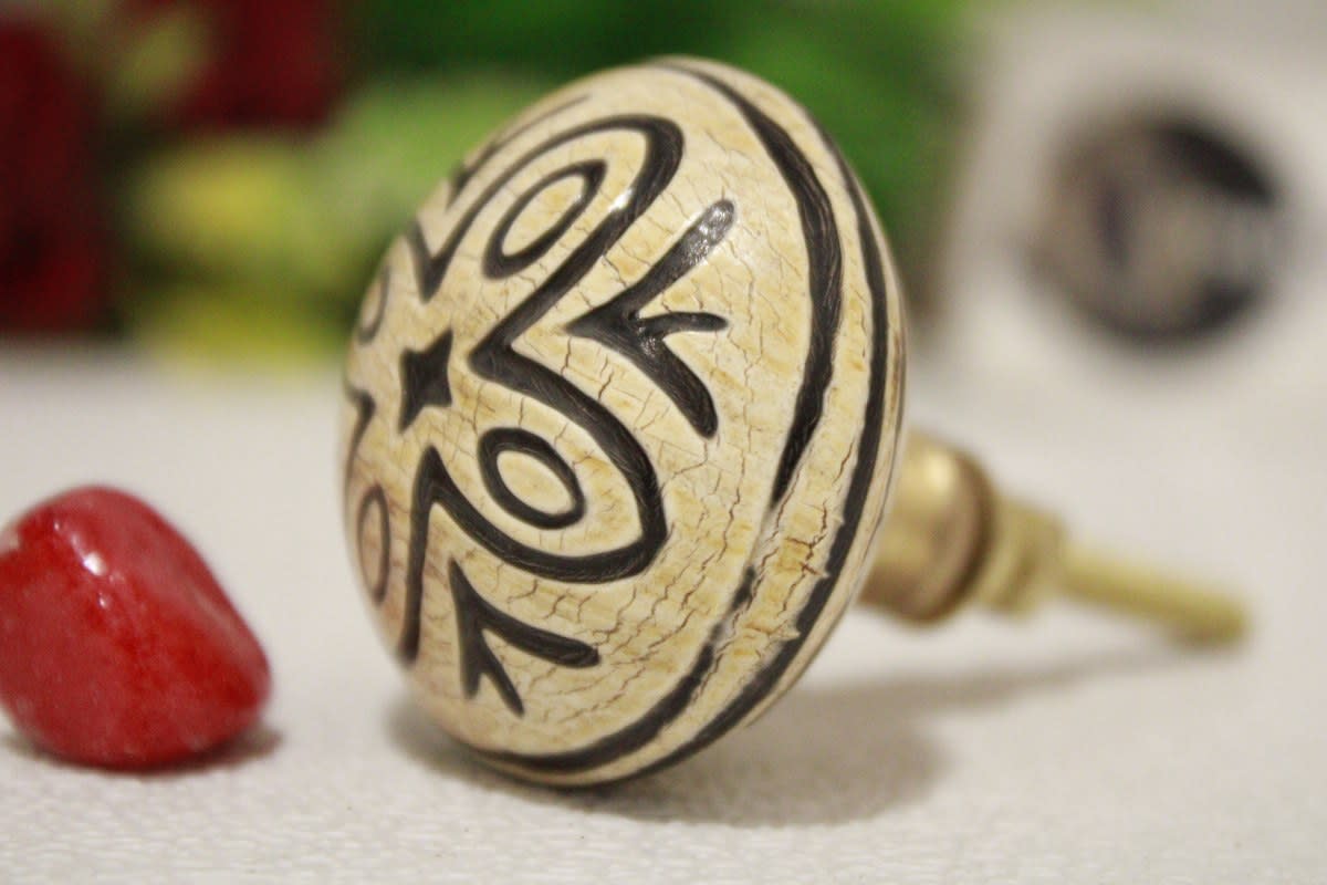 Horn Knob In Flower Pattern Design — Horn