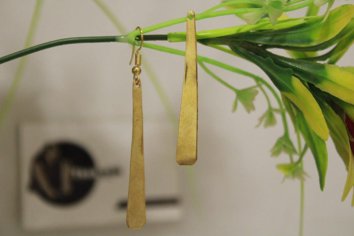 Geometric Brass Earrings — Brass