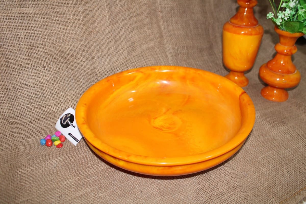Yellow Resin Bowl In Extra Big Size — Resin