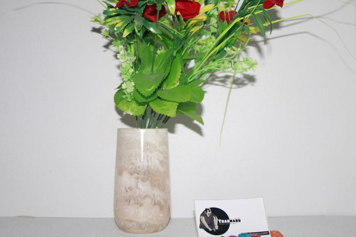White Resin Flower Pot — Resin