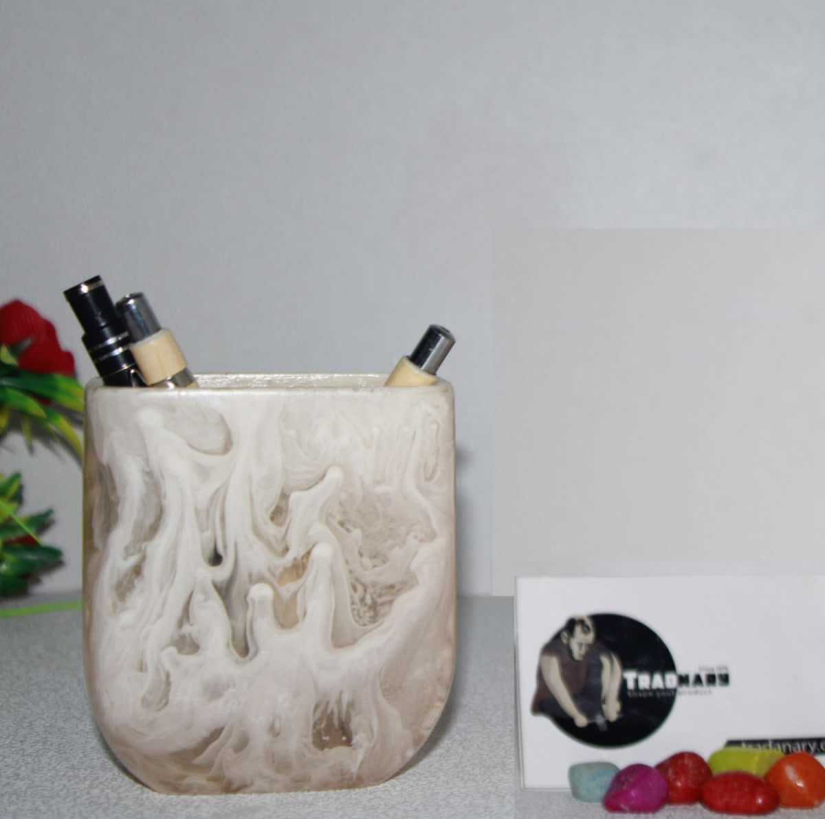 White Resin Pen Holder — Resin 