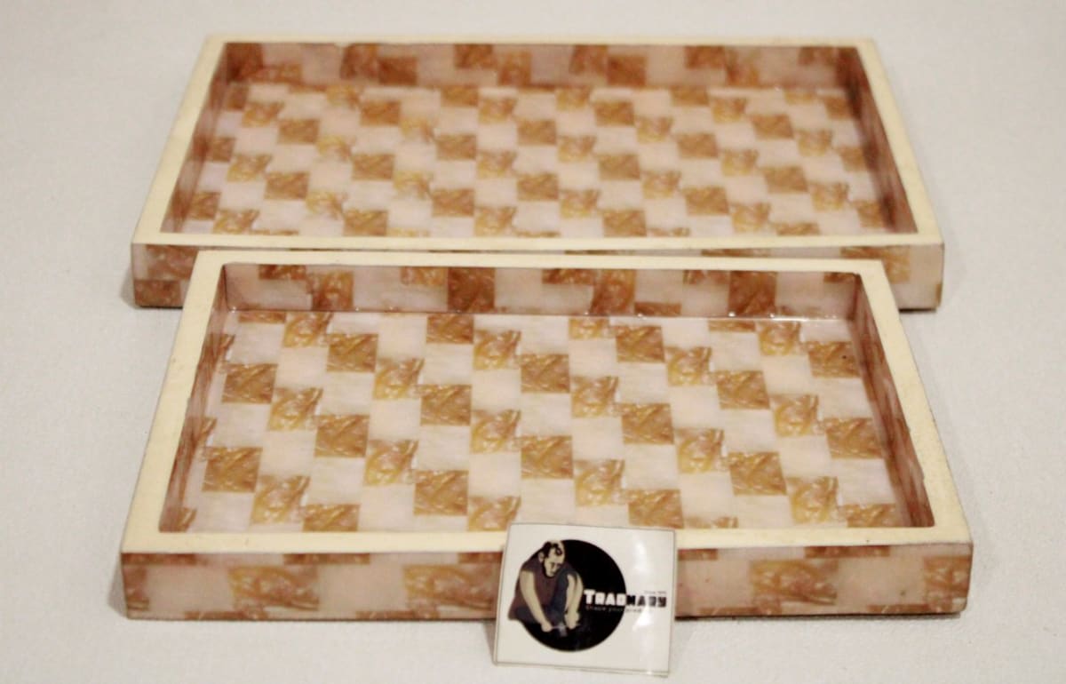 Serving Tray In Enamel Paint — Wood