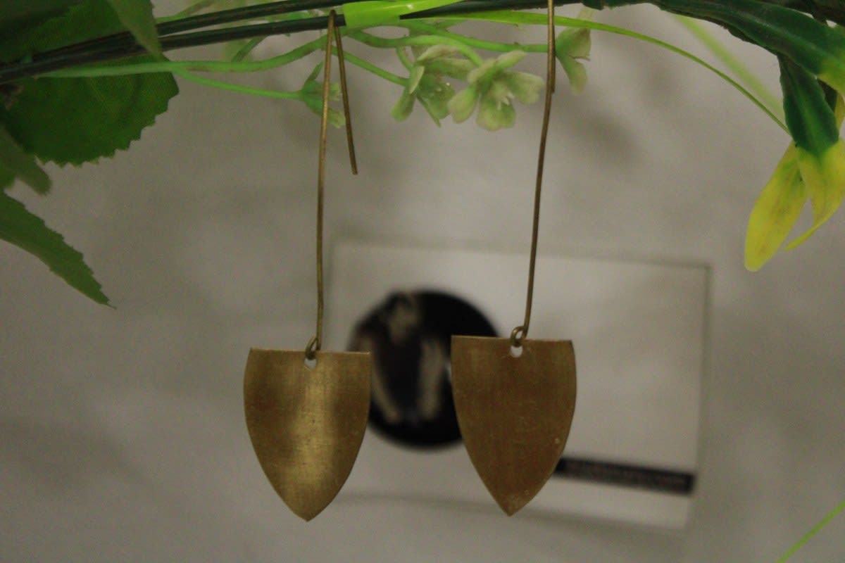 Brass Earrings In Long Pipe Design — Brass