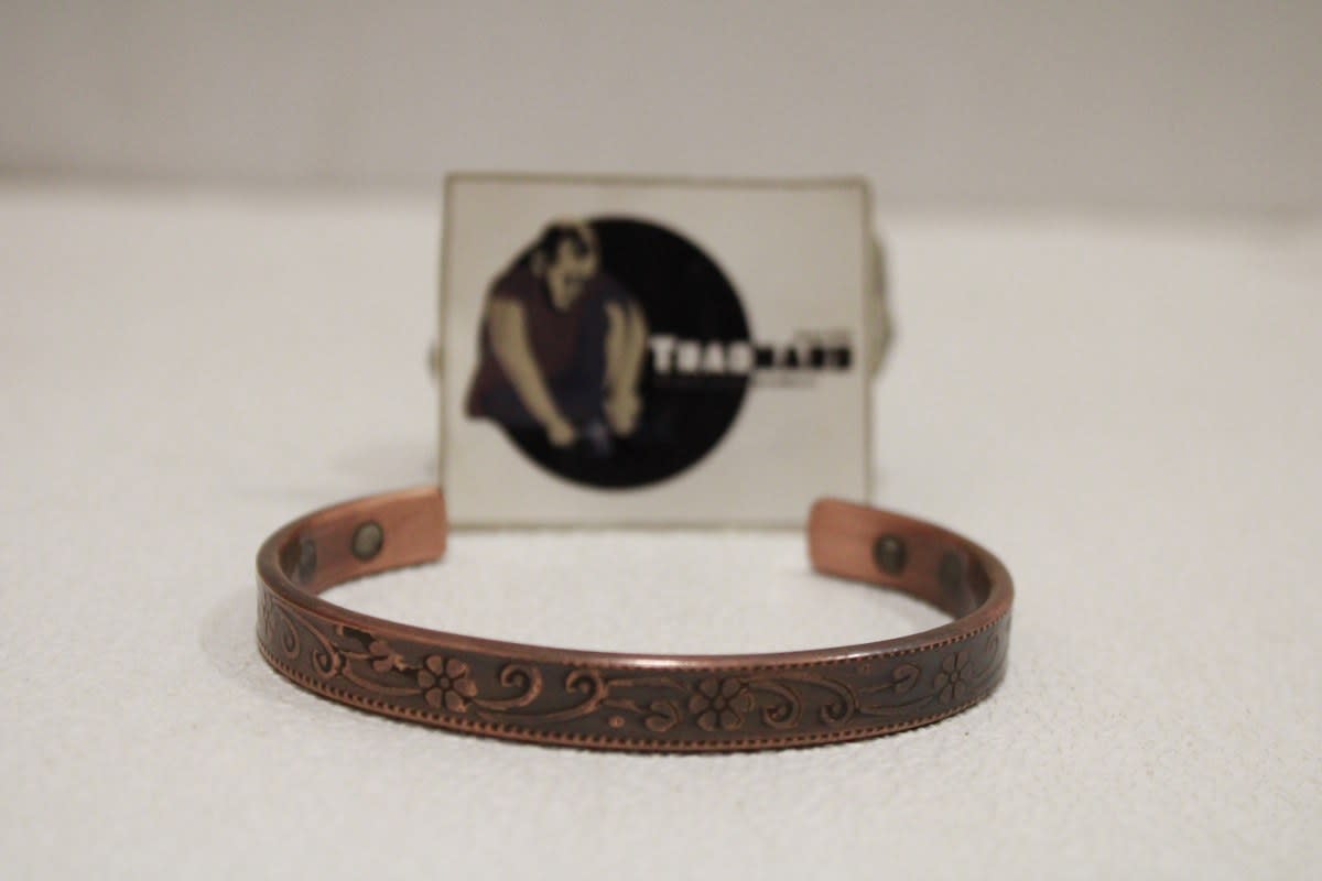 Copper Cuff In Etched Flower Design — Copper