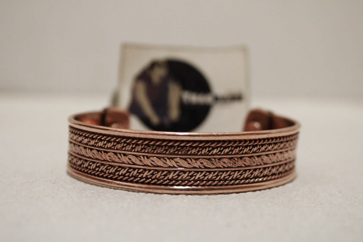 Magnetic Copper Cuff With Full Copper Rope Design — Copper