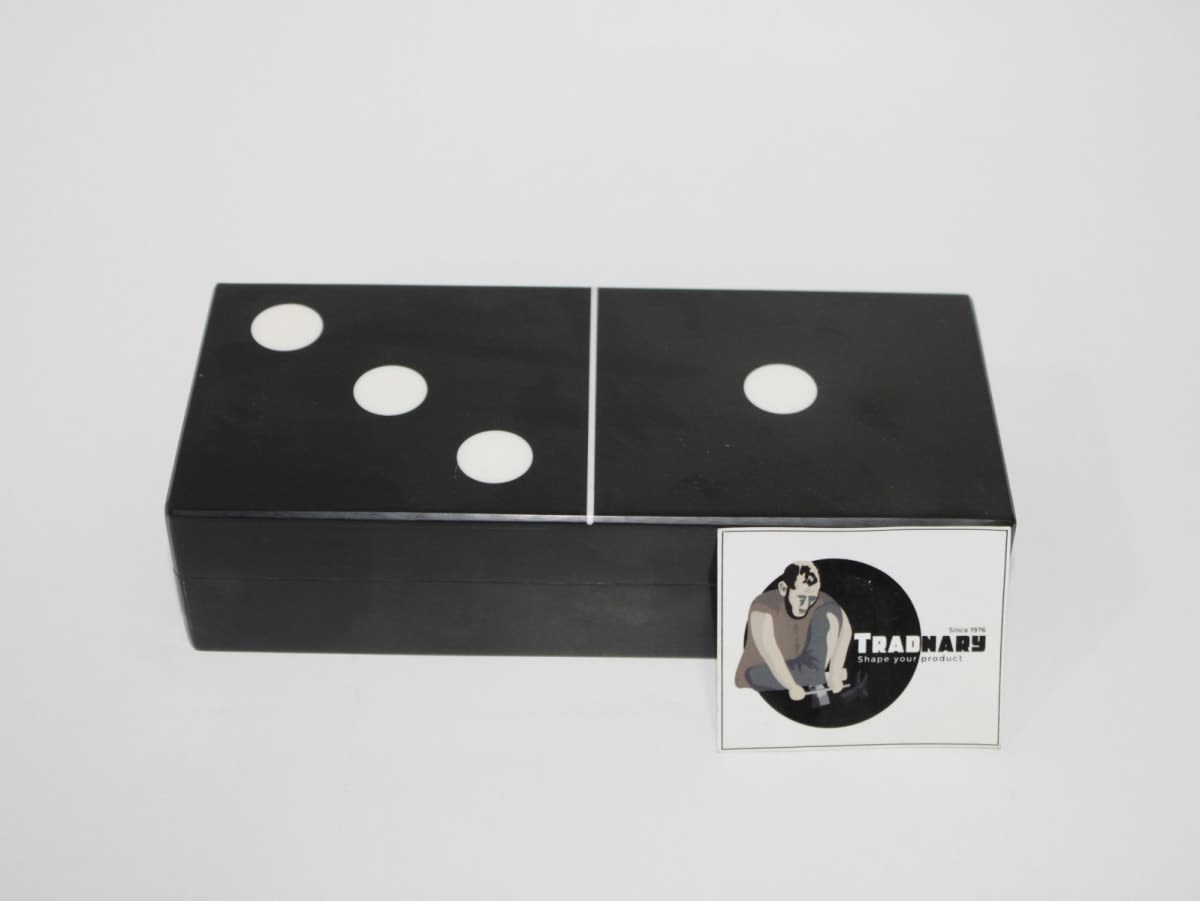 Black Resin Box In Domino Design — Resin & MDF