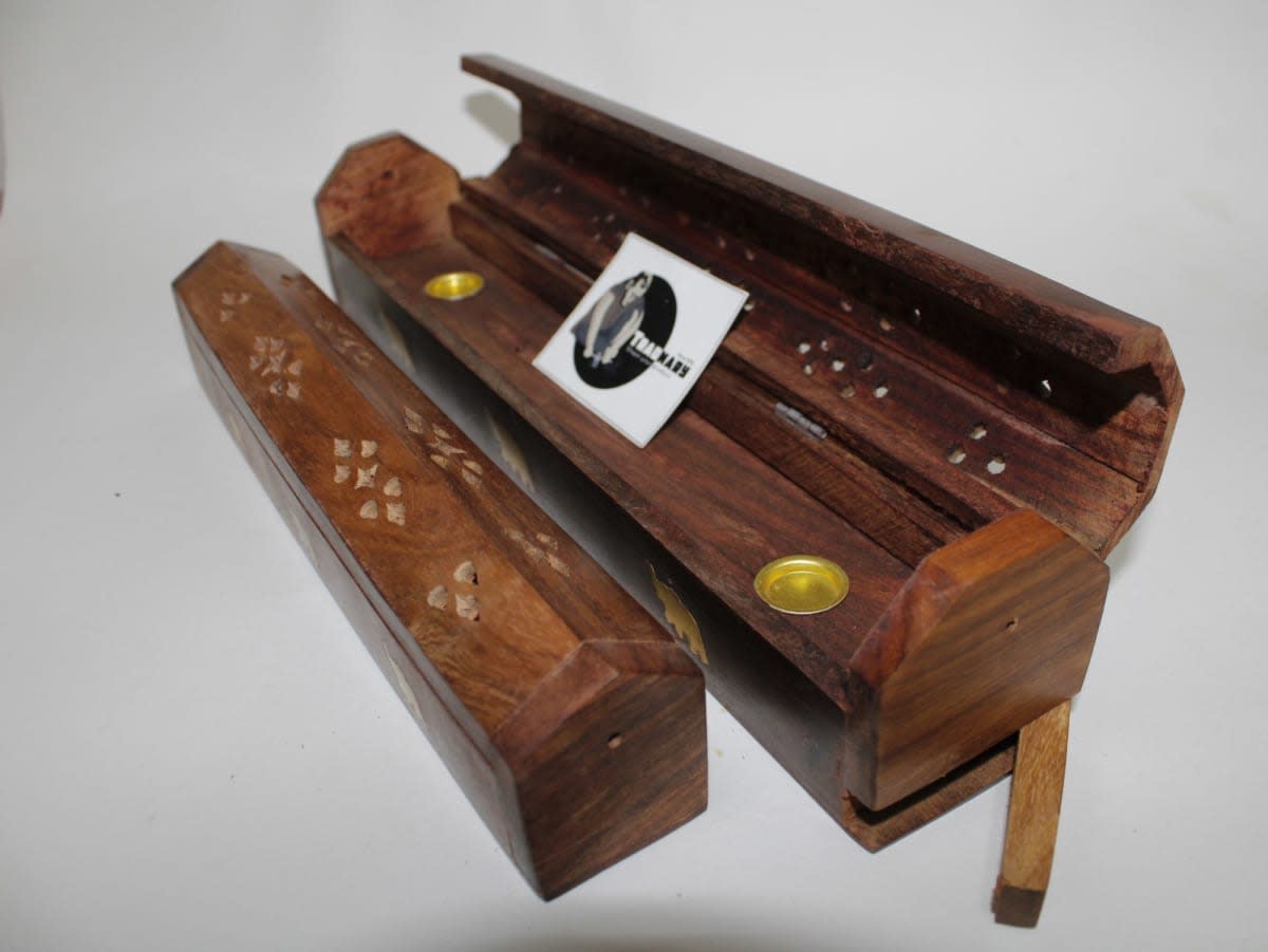 Coffin Shape Incense Stick Box — Wood