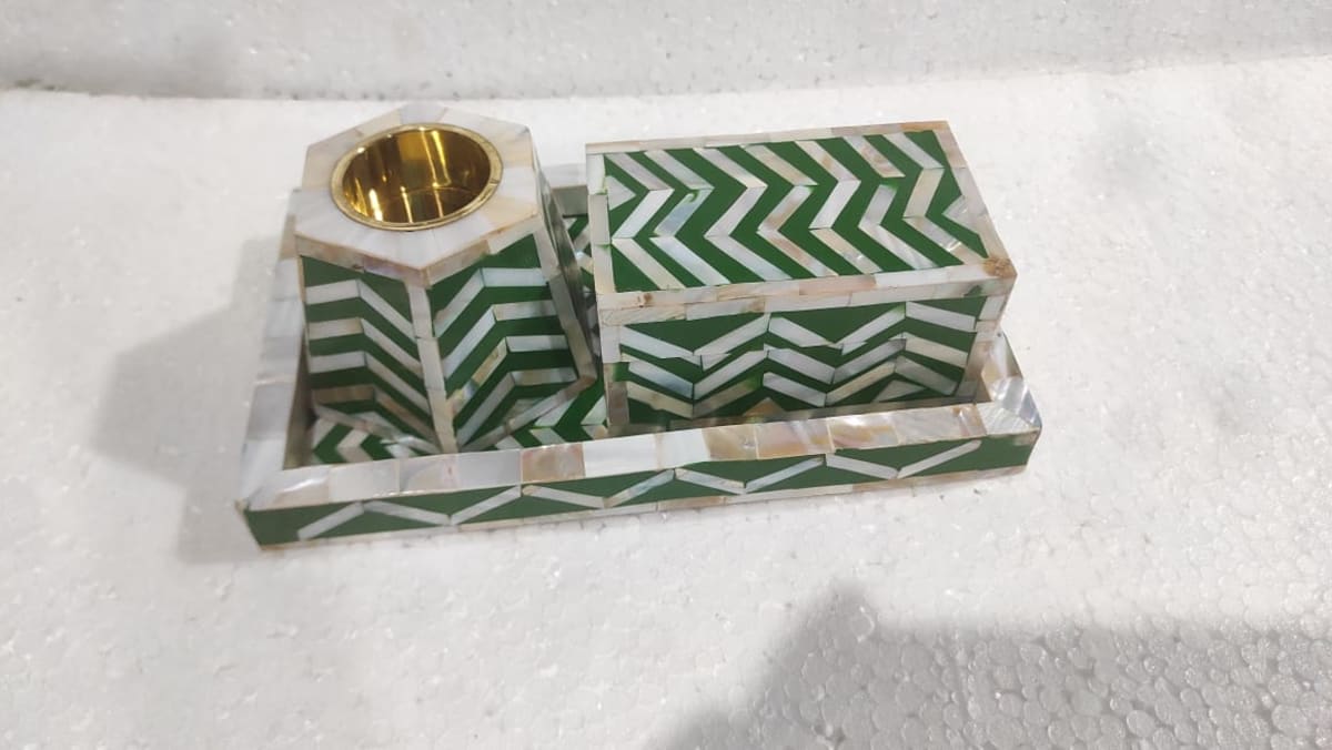 MOP Inlay Bakhoor Burner Set — Mother Of Pearl