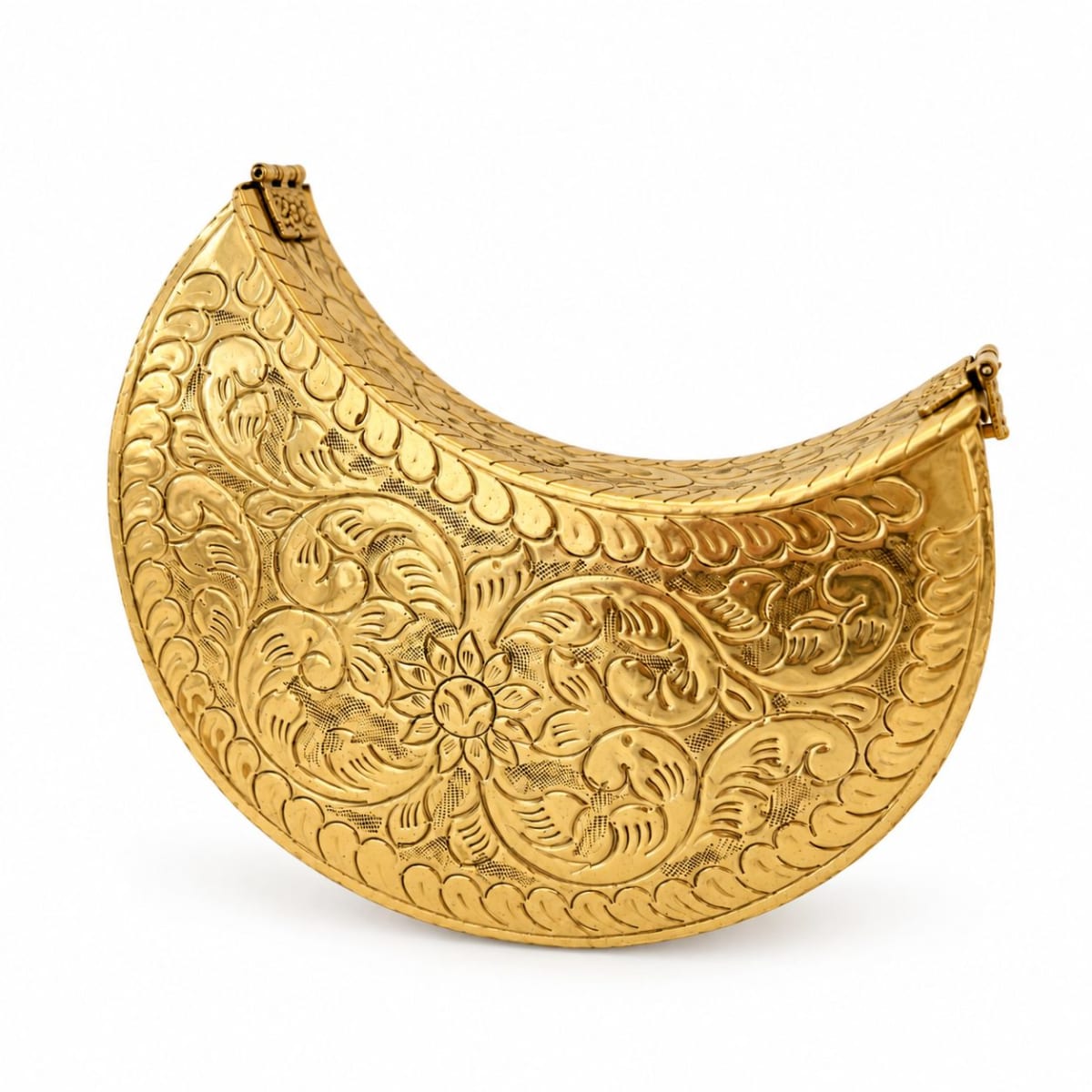 Moon Shaped Brass Clutch — Brass