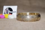 Floral Design Etched Brass Bangle product view 2