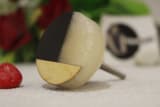 Black White Resin & Brass Strip Knob product view 1