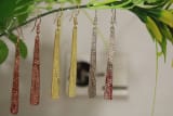 Silver Coated Earrings In Etched Design product view 3