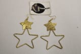Golden Brass Earrings In Star Shape product view 3