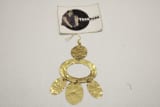 Dual Circle Brass Earrings In Three leaves Design product view 3
