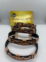 Black Leather Copper Cuff product view 2