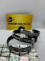 Black Leather Copper Cuff product view 4