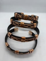 Black Leather Copper Cuff product view 6