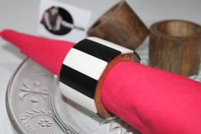 Black And White Resin Napkin Ring thumbnail 2