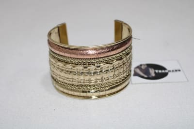 Wide Brass Cuff With Copper Bending thumbnail 1