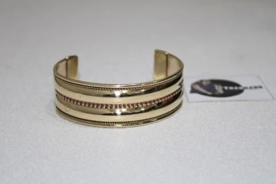 Single Copper Bending In Middle Brass Cuff thumbnail 1