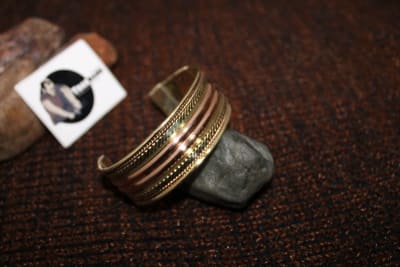 Copper Design In Middle Brass Cuff thumbnail 2