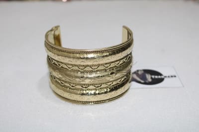 Six Thin Rope Design Wide Brass Cuff thumbnail 1