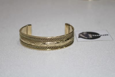Dual Rope Design In Thin Brass Cuff thumbnail 1