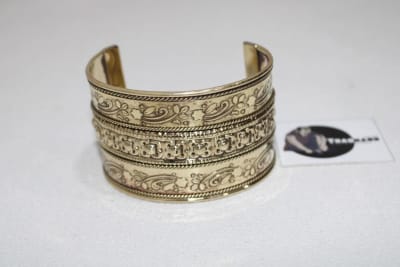 Wide Engraved Brass Cuff thumbnail 1