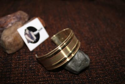 Six Thin Copper Wire Design Brass Cuff thumbnail 2