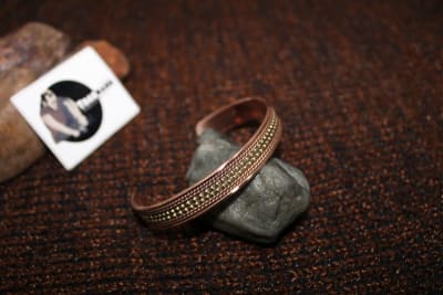 Copper Cuff With Dual  Brass Rope Design thumbnail 2