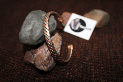 Copper And Brass Mix Magnetic Cuff Bracelet thumbnail 2