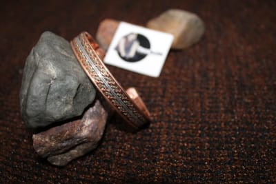 Copper Cuff In Mixed Copper,Brass Rope And Iron thumbnail 2
