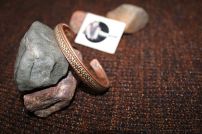 Magnetic Copper Cuff With Brass Rope thumbnail 2