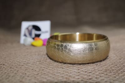 Golden Rexine Design Brass Bangle thumbnail 1