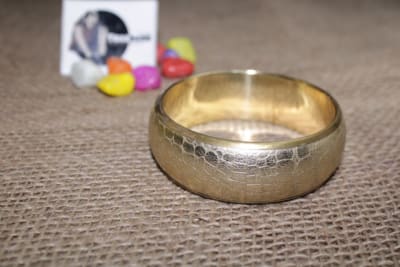 Golden Rexine Design Brass Bangle thumbnail 2