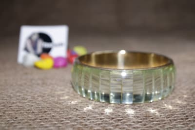 Transparent Resin Bangle With Brass Sheet thumbnail 1