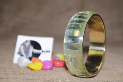 Transparent Resin Bangle With Brass Sheet thumbnail 3