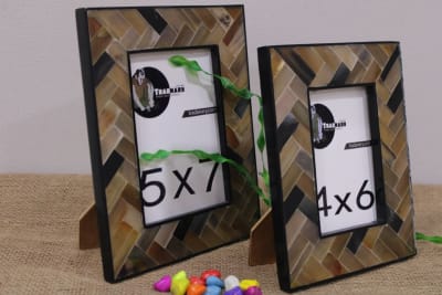 Zigzag Horn Inlay Picture Frame thumbnail 4