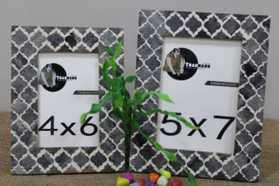 Bone Photo Frame In Mughal Patterns thumbnail 1
