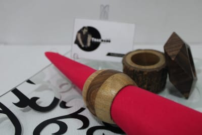 Brown & Dark Brown Designed Napkin Ring thumbnail 2