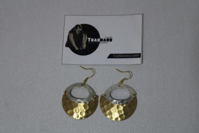 Brass & Silver Coated Earrings thumbnail 1